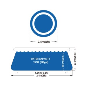 Basen rozporowy z kołnierzem dmuchanym - śr. 240, wys. 63 cm