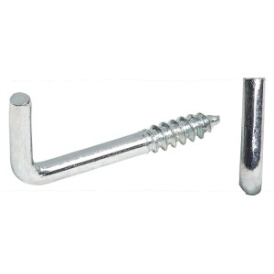 Hak kątowy, ocynkowany, z gwintem do łatwego montażu.