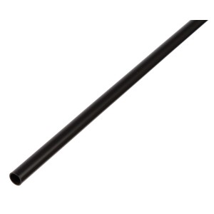 Czarna rura okrągła z tworzywa sztucznego, średnica 7 mm, długość 1000 mm.