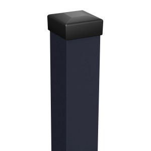 Słupek z czarnym kapturkiem, akcesoria do ogrodzeń.