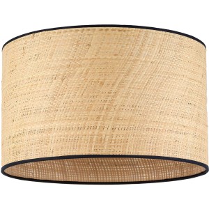 Abażur z włókna naturalnego, cylindryczny, z czarnym obramowaniem. Pasuje do lamp z kategorii Abażury do lamp.