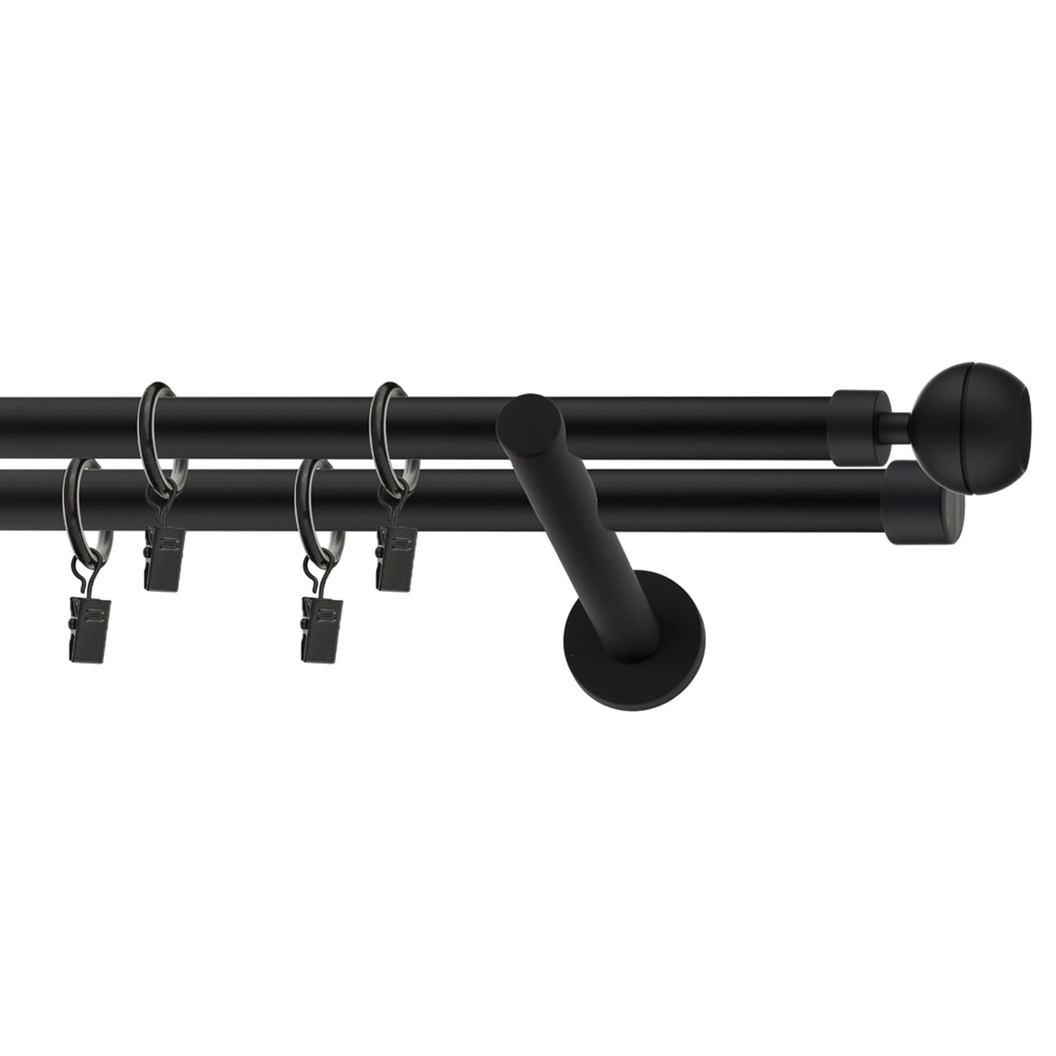 Karnisz KULA OPTIC podwójny 19 mm czarny 200 cm