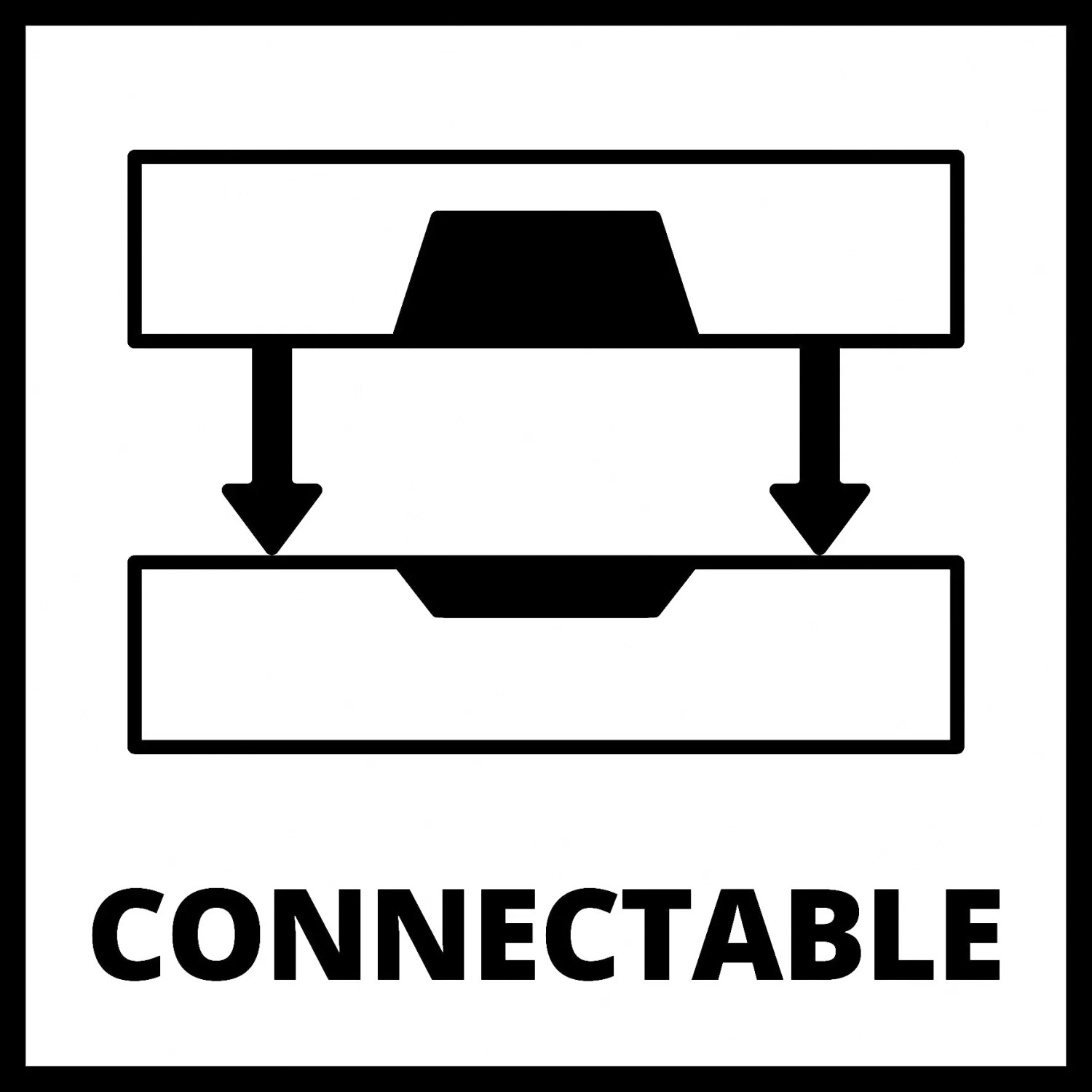 Symbol łączonych walizek narzędziowych Einhell E-Case.