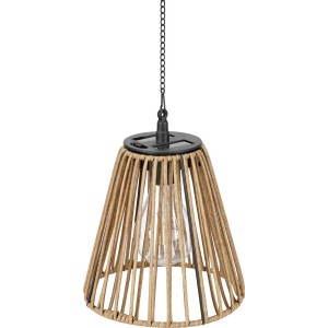 Lampa solarna wisząca IP44 śr. 18 cm brąz