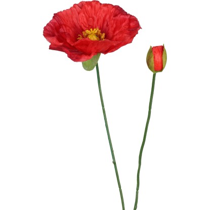 Gałązka kwitnąca Mak sztuczna - wys. 71 cm