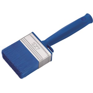 Niebieski pędzel blokowy 3x7 do farb ściennych i lakierów.