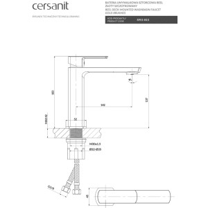Cersanit Bateria umywalkowa Reel złota szczotkowana