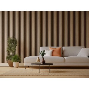 Lamele ścienne filc czarny dąb Saragossa