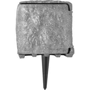 Szara obrzeże trawnikowe t.b.t. z kolcem do wbijania w ziemię do ogrodu.