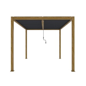 Pergola LUXE LED w kolorze drewna - 4 x 4 x 2,5 m