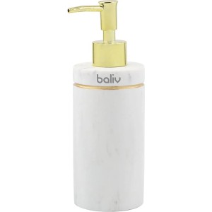 t.b.t. Marmurowy dozownik mydła ze złotą pompką do łazienki.