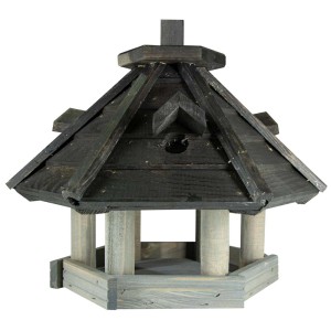 Drewniany karmnik dla ptaków w stylu pagody do ogrodu.