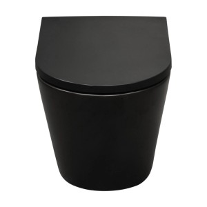 Miska WC Luserna wirowa czarny z deską wolnoopadającą 37x36x51,5