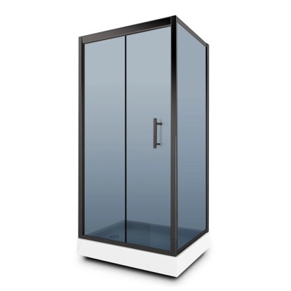 Kabina prysznicowa Como 100x80 czarna z brodzikiem