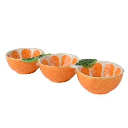 Miseczka POMARAŃCZE TRIO z dolomitu - śr. 4 cm