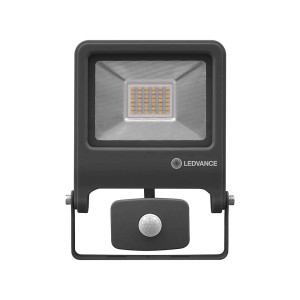Ciemnoszary reflektor LED Ledvance Endura Flood z czujnikiem, 30W, 4000K.