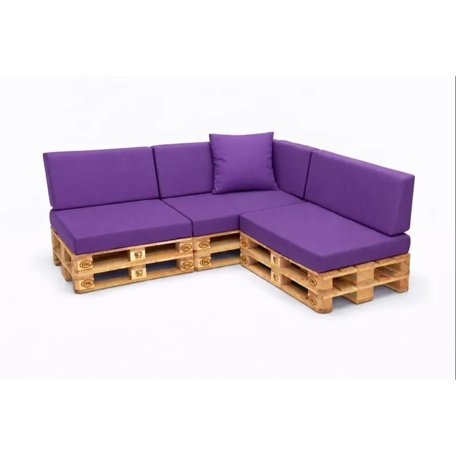 Setgarden Comfort Zestaw 8 poduszek na palety 120x60x10cm i 120x40x10cm Fioletowy