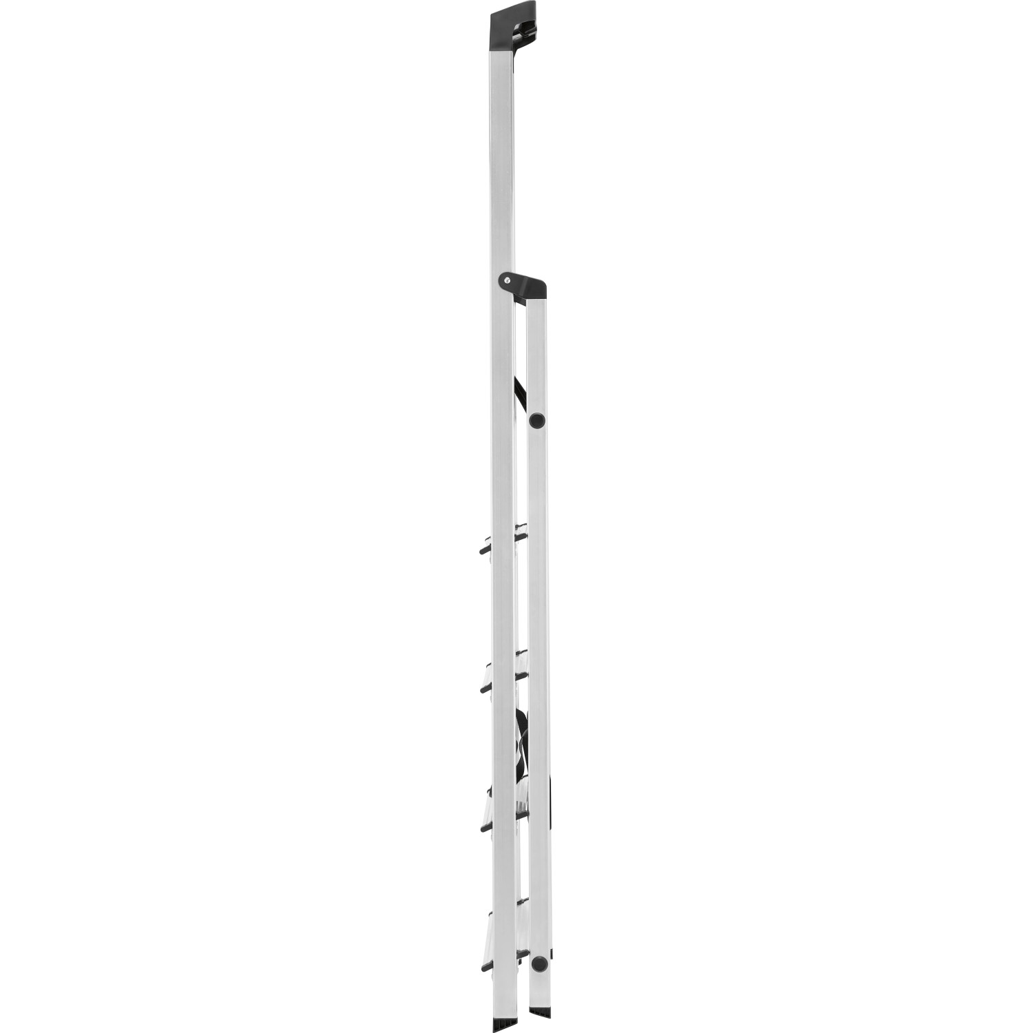 Złożona 5-stopniowa aluminiowa drabina domowa, idealna do prac na wysokości do 297 cm.