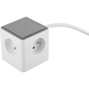 Przedłużacz kostka 3-gniazdowy + 2 x USB-C biały 1,4 m
