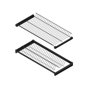 Czarny ociekacz do naczyń t.b.t. do szafek kuchennych.