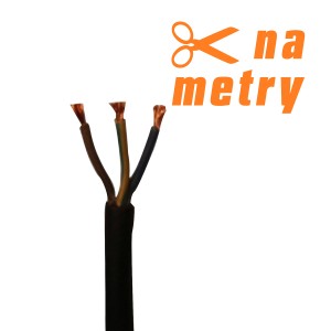 Brązowy przewód giętki H05VV-F 3G1,5 sprzedawany na metry. Kabel PVC do użytku wewnętrznego.