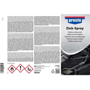 Presto Spray cynkowy szary 400ml do ochrony metali przed korozją.