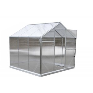 Szklarnia Terrando Sanus, 220x220 cm, z aluminiową ramą i poliwęglanowymi płytami dwuściennymi.