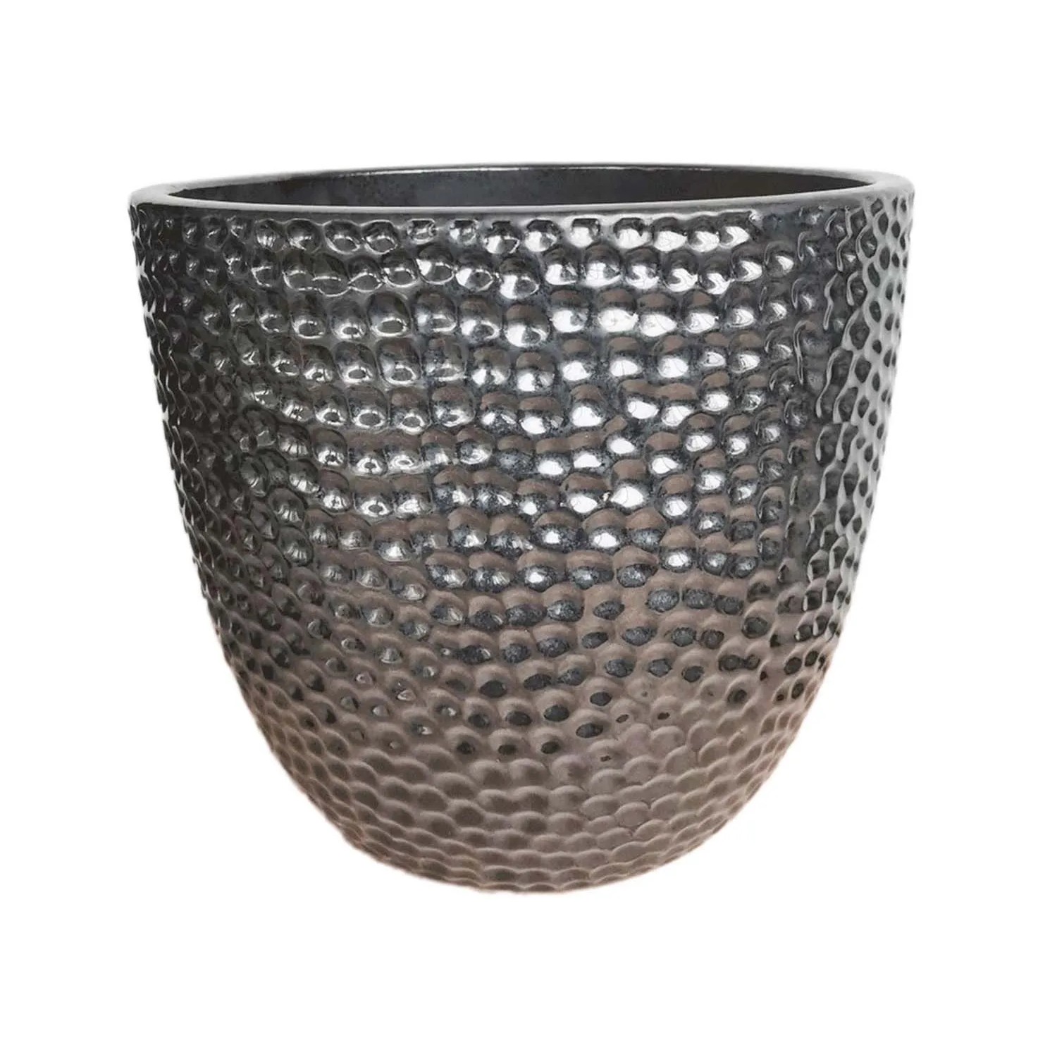 Donica ceramiczna srebrna - 34 x 37 cm