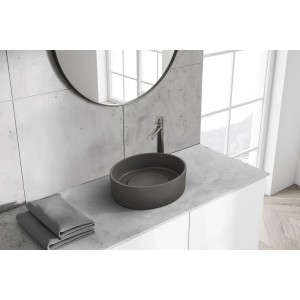 Kuchinox Umywalka PERL okrągła granit klik-klak szara 36x36x11,5