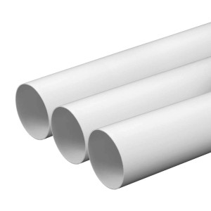 Białe rury z tworzywa sztucznego (t.b.t.) do kanałów kablowych i akcesoriów.