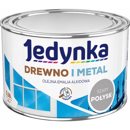 Jedynka Emalia alkidowa do drewna i metalu połysk szary 360 ml