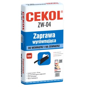 CEKOL ZW-04 zaprawa wyrównująca i naprawcza w worku. Idealna do wewnątrz i na zewnątrz.