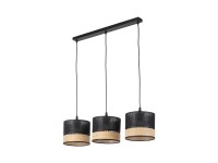 TK LIGHTING Lampa wisząca PAGLIA BLACK 3 x E27 60W TK LIGHTING Lampa wisząca PAGLIA BLACK 3 x E27 60W