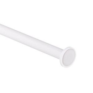 Zbliżenie białego drążka prysznicowego. Łatwy montaż w Twojej łazience.