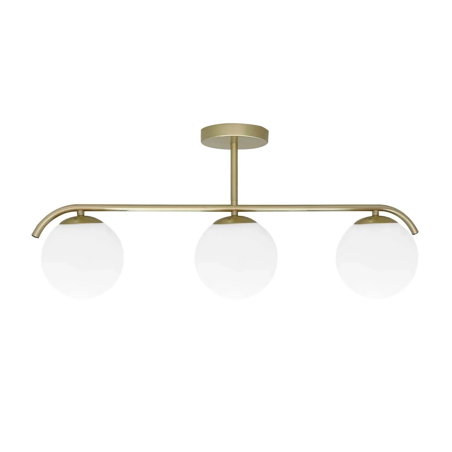 Candellux Lampa sufitowa AMADEO mosiężna 3xE14 40W klosz biały