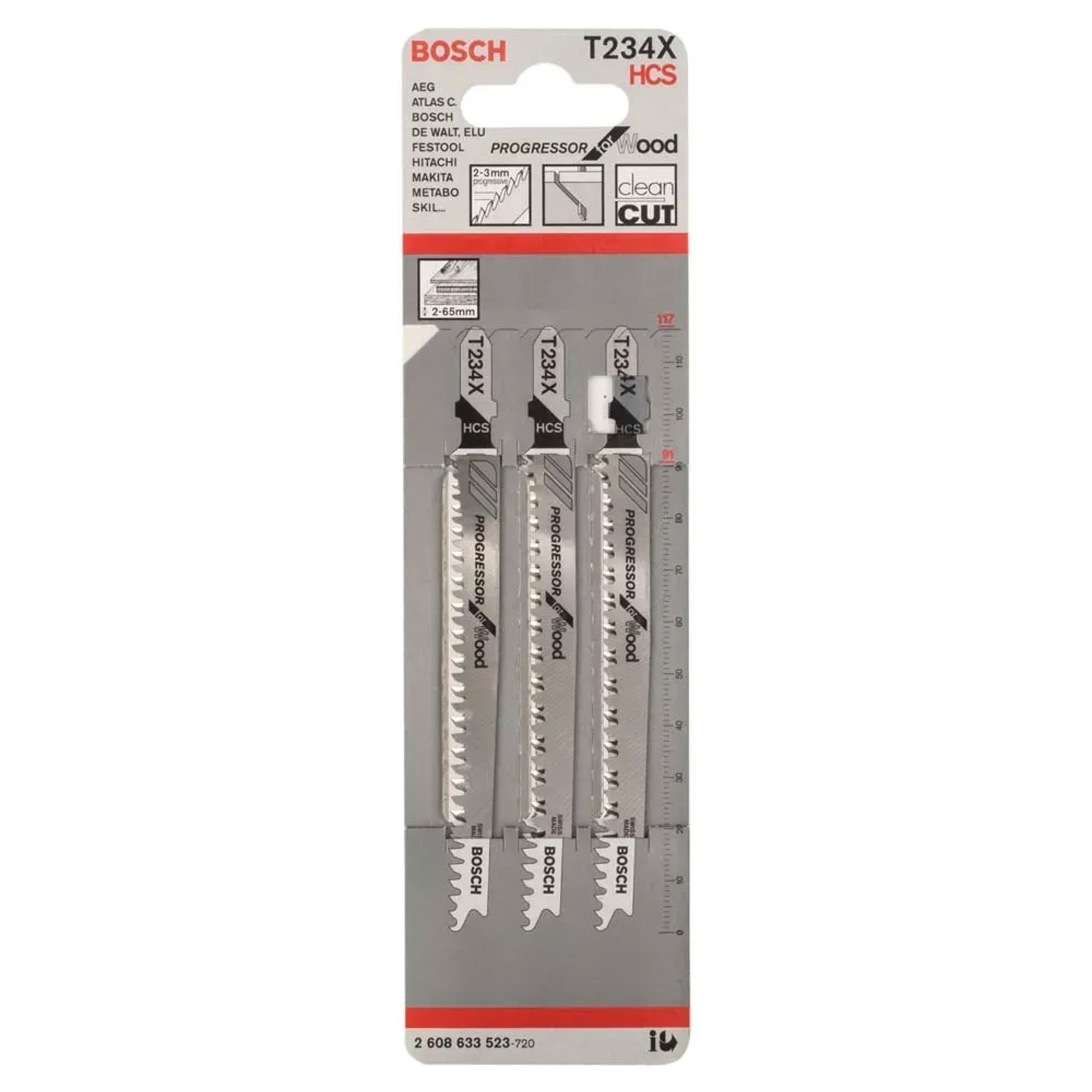 Bosch Professional Brzeszczot do wyrzynarki do drewna z uchwytem T 3 szt.