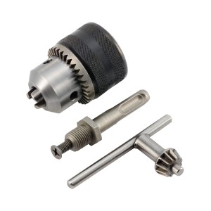 Zestaw uchwytu wiertarskiego z wieńcem zębatym LUX R 13 mm z adapterem SDS-Plus do wiertarek i młotowiertarek.