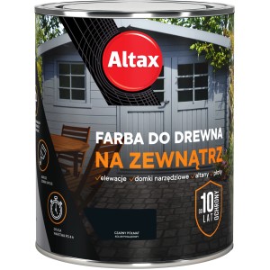 Altax farba do drewna na zewnątrz, Czarny Mat, puszka