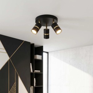 Goldlux Lampa sufitowa BAMBOO 3xGU10 max. 10W czarno-złota