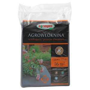 Opakowanie agrowłókniny ściółkującej, 1,6x10m, do okrywania grządek.