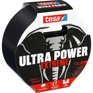 Taśma naprawcza Tesa Ultra Power Extreme, 10 m x 50 mm, uniwersalna i odporna na warunki atmosferyczne.