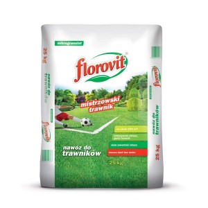Nawóz do trawników Florovit, worek 25 kg dla gęstego, zielonego trawnika. Specjalny nawóz do trawników.