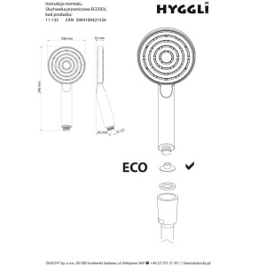Hyggli Słuchawka prysznicowa ecoSOL chrom