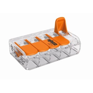 t.b.t. Złączka Wago 221 z pomarańczowymi dźwigniami do kabli do 4 mm².
