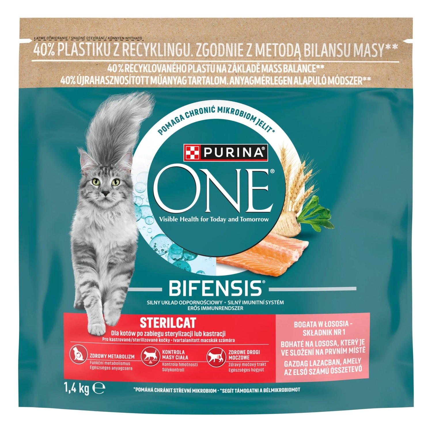 Purina One Sterilcat Sucha karma dla dorosłych kotów, bogata w łososia 1,4 kg