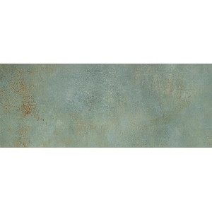 Płytka ścienna t.b.t. w kolorach zieleni i rdzy o strukturalnej powierzchni.