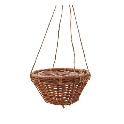 Osłonka rattan wisząca szara - 35 x 19 cm