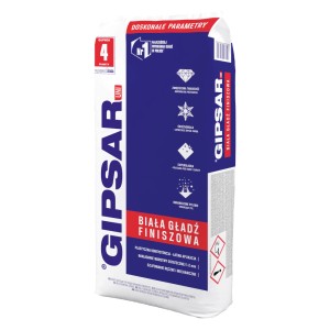 Gipsar Uni gładź szpachlowa, biała masa szpachlowa w worku do Suche zaprawy.