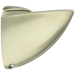 Srebrny wspornik półki t.b.t. do montażu na ścianie.