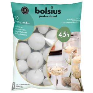 Opakowanie świec pływających, białe świece do nastrojowych dekoracji.